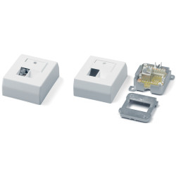 Hyperline SB-GTS1-8P8C-C6-SH-WH Розетка RJ-45, одинарная, категория 6, настенная, экранированная
Розетки RJ-45 для настенного монтажа, категория 6, экранированные, немецкий стандарт