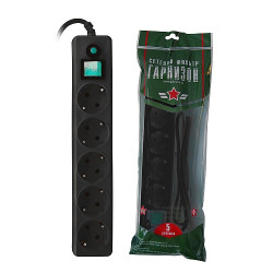 Гарнизон EHLB-5 Сетевой фильтр, 1.4 м, 5 розеток, черный