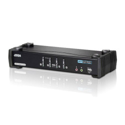 ATEN CS1784A-AT-G Переключатель, электрон., KVM+Audio+USB 2.0, 1 user USB+DVI => 4 cpu USB+DVI, со шнурами USB 4х1.8м., 2560x1600 60Hz DVI-D Dual Link/2048x1536 DVI-A, настол., исп.стандарт.шнуры, без OSD, некаскад., (WIN2000/XP/Vista/MAC/Linux/SUN)