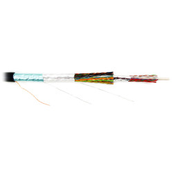 Hyperline FUTP25-C5-S24-OUT-PE-BK (FTP25-C5-SOLID-OUTDOOR) Кабель витая пара, экранированная F/UTP, категория 5, 25 пар (24 AWG), одножильный (solid), центральный силовой элемент, двухслойный экран - фольга, внешний, PE, -50°С - +60°С, черный