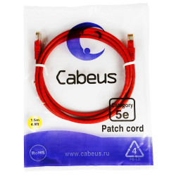 Cabeus PC-UTP-RJ45-Cat.5e-1.5m-RD Патч-корд UTP, категория 5e, 1.5 м, неэкранированный, красный