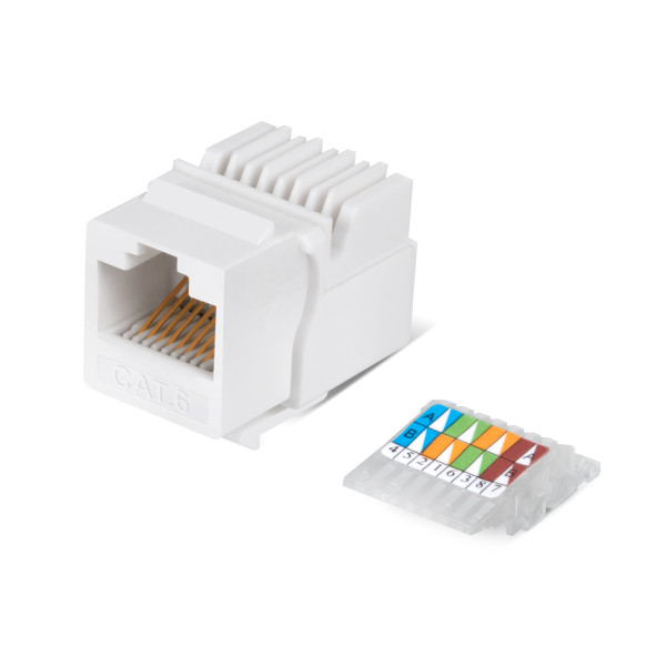 Cabeus KJ-RJ45-Cat.6-Tooless Вставка Keystone Jack RJ-45(8P8C), категория 6, без инструмента Toolless, белая