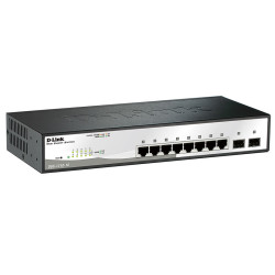 D-Link DGS-1210-10/C1A Настраиваемый коммутатор Web Smart с 8 портами 10/100/1000Base-T и 2 портами 1000Base-X SFP