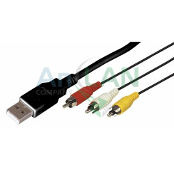 REXANT 18-1154 Шнур USB-A (male) - 3 x шт RCA 1.8М