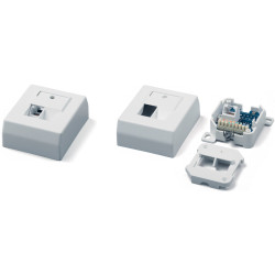 Hyperline SB-GTS1-8P8C-C5E-WH Розетка RJ-45, одинарная, категория 5e, настенная
Розетки RJ-45 для настенного монтажа, категория 5е, немецкий стандарт