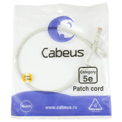 Cabeus PC-UTP-RJ45-Cat.5e-0.5m Патч-корд UTP, категория 5e, 0.5 м, неэкранированный, серый