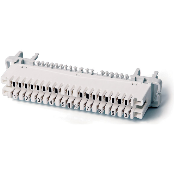 Hyperline KR-PLP-10-BRK-0 Плинт размыкаемый, на 10 пар, нормальнозамкнутый, для крепления на штанге, маркировка 0-9