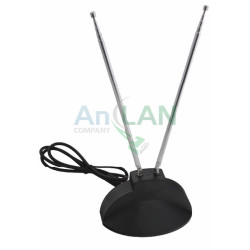 REXANT 34-0105-1 RX-105-1 антенна комнатная телескопическая на подставке VHF, UHF, 47-860 MHz