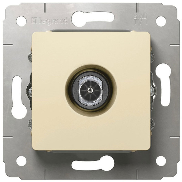 LEGRAND 773780 Розетка TV, проходная, 4-2150МГц, 14дБ, слоновая кость, Cariva