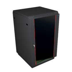 Шкаф телекоммуникационный напольный 42U (600x600) дверь стекло, цвет чёрный