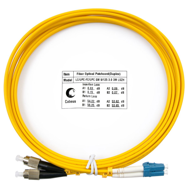 Cabeus FOP(d)-9-LC-FC-3m Шнур оптический duplex LC-FC 9/125 sm 3м LSZH