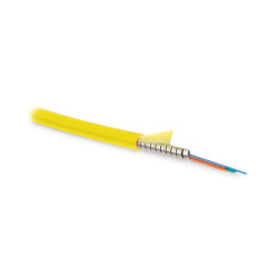Hyperline FO-DF-IN-9-12-LSZH-YL (FO-D-IN-9-12-ARM-LSZH-YL) Кабель волоконно-оптический 9/125(OS2) одномодовый, 12 волокон, плотное буферное покрытие (tight buffer) 0.6мм, бронированный, гибкий, для внутренней прокладки, LSZH, –40°C – +80°C, желтый