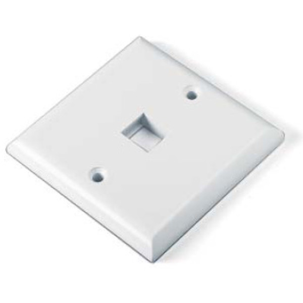 Hyperline FP-E-1-WH Лицевая панель 86х86мм для 1-й вставки типа Keystone Jack, европейский стандартЛицевые панели, европейский стандарт