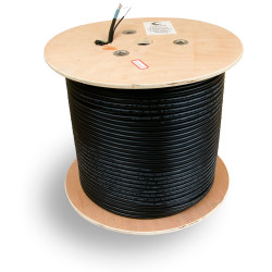 Cabeus FTP-4P-Cat.5e-SOLID-ST-OUT Кабель витая пара экранированная FTP (F/UTP), категория 5e, 4 пары 0,5мм (24 AWG), одножильный, экран - фольга, для внешней прокладки (+60 C - -40 C), с металлическим тросом (305 м)