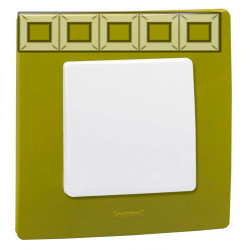LEGRAND 672545 Рамка 5 постов, зеленый папоротник, ETIKA