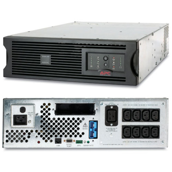 APC SUA3000RMXLI3U Smart-UPS 3000VA RM XL Источник бесперебойного питания на 3000VA, 19 3U (направляющие для монтажа в стойку в комплекте)