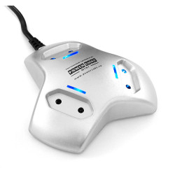 Power Cube PCM - 3S Настольный удлинитель mini., 3 розетки, серебро, 1.8 м.