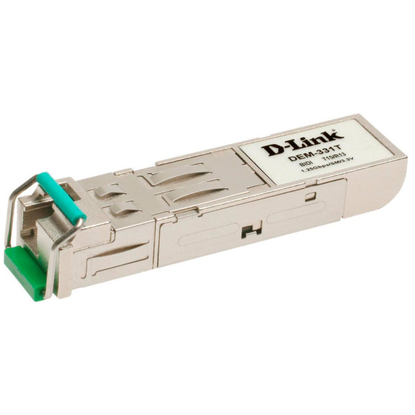 D-Link DEM-331T/20KM WDM SFP-трансивер с 1 портом 1000BASE-BX-D (Tx:1550 нм, Rx:1310 нм) для одномодового оптического кабеля (до 20 км)