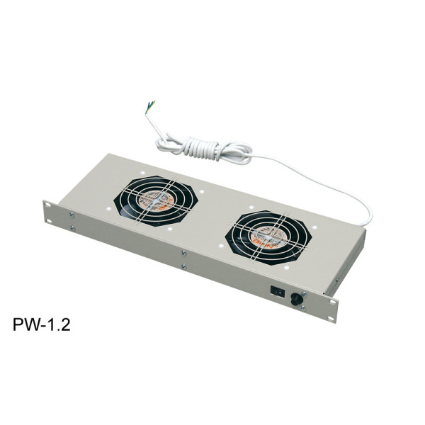 ZPAS WZ-5606-25-01-011 (WZ-PW12-00-00-011) Модуль вентиляторный 19, с уровнем шума 40 Дб, глубина 180 mm, 2 вентилятора, номинальная мощность 44 Вт, с разъемом под термостат, цвет серый (RAL 7035) (PW-1,2)19 вентиляционные панели PW