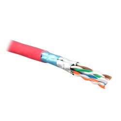 Teldor 9827A54103D050T (500 м) Кабель витая пара, экранированная (F/FTP), категория 7, 4 пары (23 AWG), одножильный (solid), для внутренней прокладки, каждая пара в фольге, общий экран, внешняя оболочка FR-LSZH