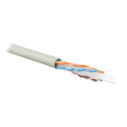 Teldor 750AZ04129B#30T (305 м) Кабель витая пара, неэкранированная U/UTP, категория 6, 4 пары (23 AWG), одножильный (solid), с разделителем, FR-PVC, -20°С - + 60°С, светло-серый