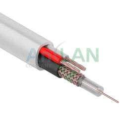 REXANT 01-4051 Кабель для видеонаблюдения КВОС-В + 2х0.5кв.мм, 100м., белый