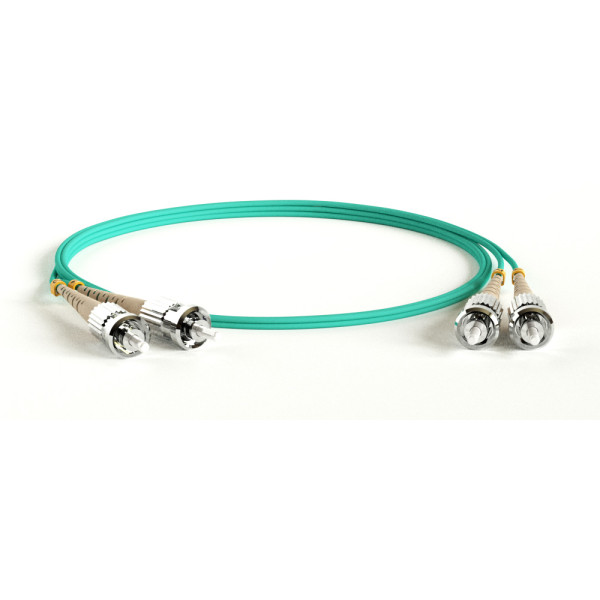 Hyperline FC-D2-503-ST/PR-ST/PR-H-15M-LSZH-AQ Патч-корд волоконно-оптический (шнур) MM 50/125(OM3), ST-ST, 2.0 мм, duplex, LSZH, 15 м