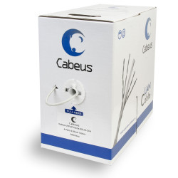 Cabeus UTP-4P-Cat.5e-SOLID-CCA Кабель витая пара UTP (U/UTP), категория 5e, 4 пары 0,51мм (24 AWG), омедненный алюминий, одножильный (solid), серый (305 м)