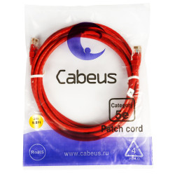 Cabeus PC-UTP-RJ45-Cat.5e-5m-RD Патч-корд UTP, категория 5e, 5 м, неэкранированный, красный