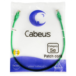 Cabeus PC-UTP-RJ45-Cat.5e-0.5m-GN Патч-корд UTP, категория 5e, 0.5 м, неэкранированный, зеленый