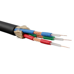 Canare V3-1.5C Кабель коаксиальный 3xRG-59 (75 Ом), ультрамини, жила - 31 AWG(0.27 мм, медь, многожильный), внеш. диам- 7.4 мм, экран (оплетка 94%), черный