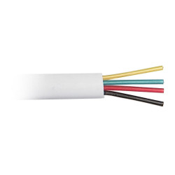 Hyperline UTC2x2x0.12-C2-PATCH-INDOOR (TC-4-WH) Кабель телефонный, плоский, 4 провода, многожильный, белый (100м)
