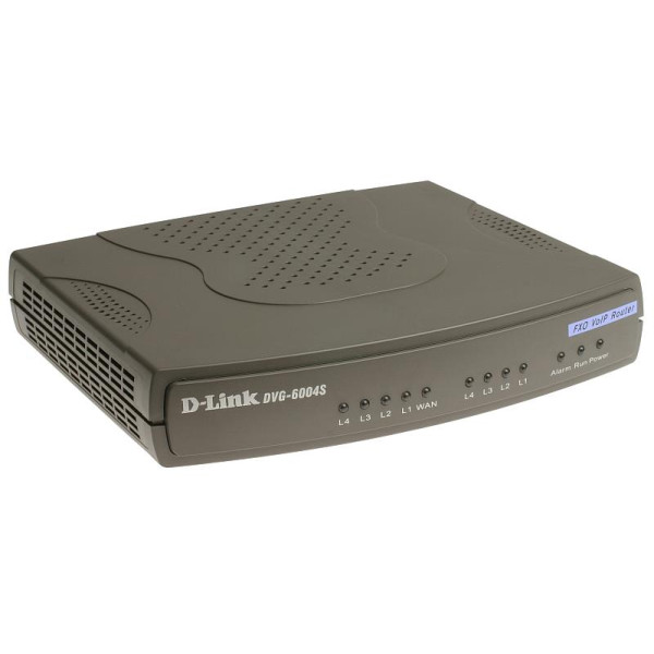 D-Link DVG-6004S Голосовой шлюз с 4 FXO-портами, 1 WAN-портом 10/100Base-TX и 4 LAN-портами 10/100Base-TX