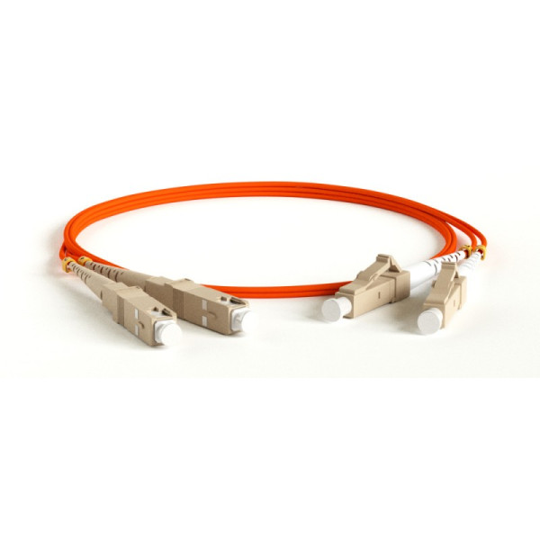 Hyperline FC-D2-62-LC/PR-SC/PR-H-1M-LSZH-OR (FC-62-LC-SC-PC-1M) Патч-корд волоконно-оптический (шнур) MM 62.5/125, LC-SC, duplex, LSZH, 1 мОдномодовые и многомодовые оптические патч-корды, LC/PC-SC/PC, дуплекс