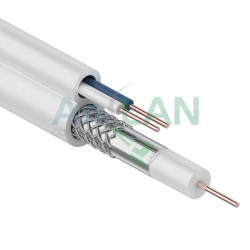 REXANT 01-4001 Кабель для видеонаблюдения ККСВ-В + 2х0.5мм., 100м., белый