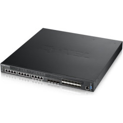 ZyXEL XS3700-24 Управляемый коммутатор 10G Ethernet с 12 слотами SFP+ и 12 разъемами RJ-45 из которых 4 совмещены со слотами SFP+