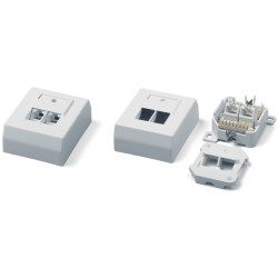 Hyperline SB-GTS2-8P8C-C6-WH Розетка RJ-45, двойная, категория 6, настенная
Розетки RJ-45 для настенного монтажа, категория 6, немецкий стандарт