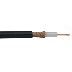 Hyperline COAX-RG213-500 (500 м) Кабель коаксиальный RG-213, 50 Ом, жила - 13 AWG (7x0.75мм), общий диаметр 10.2мм, PVC, черный