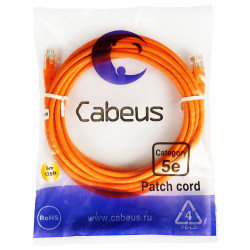 Cabeus PC-UTP-RJ45-Cat.5e-5m-OR Патч-корд UTP, категория 5e, 5 м, неэкранированный, оранжевый