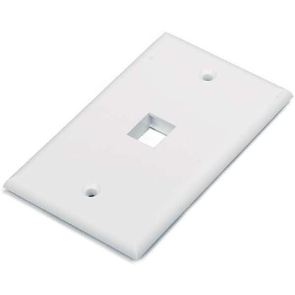 Hyperline FP-U-1-WH Лицевая панель 70x115 мм для 1-й вставки типа Keystone Jack, американский стандартЛицевые панели, американский стандарт