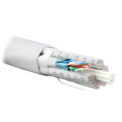 Teldor 83U0604139 Кабель витая пара, экранированная (U/FTP), категория 6A, 24 пары (23 AWG), одножильный (solid), каждая пара в фольге, общий экран отсутствует, для внутренней прокладки, внешняя оболочка FR-LSZH