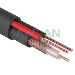 REXANT 01-4052 Кабель для видеонаблюдения КВОС-П + 2х0.5кв.мм., 100м., черный, OUTDOOR