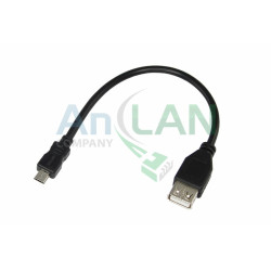 REXANT 18-1161-2 Шнур micro USB (male) - USB-A (female) 0.2M черный