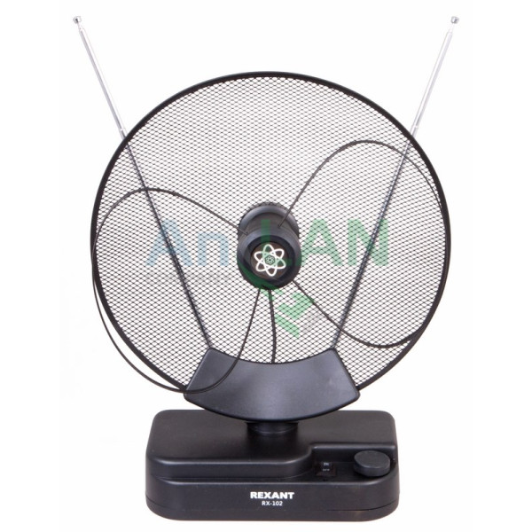 REXANT 34-0102 RX-102 антенна комнатная VHF, UHF, 47-860 MHz с усилением 36dB