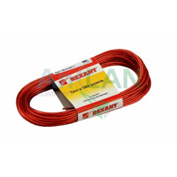 REXANT 09-5120-1 Трос стальной в ПВХ изоляции d=2.0 мм, моток 20 метров, КРАСНЫЙ
