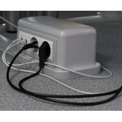 DKC / ДКС 09070 BUS Башенка напольная, 12 модулей (в комплект входят 6-модульные рамки, 2 шт), цвет серый (RAL 7035)