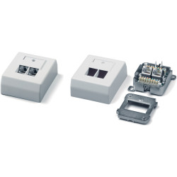 Hyperline SB-GTS2-8P8C-C5E-SH-WH Розетка RJ-45, двойная, категория 5e, настенная, экранированная
Розетки RJ-45 для настенного монтажа, категория 5е, экранированные, немецкий стандарт