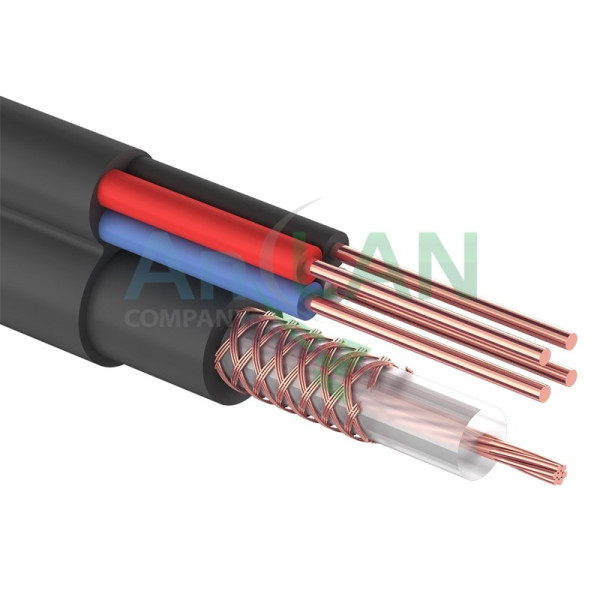 REXANT 01-4204 Кабель для видеонаблюдения ККСВг-П + 4х0.5мм., 100м., черный