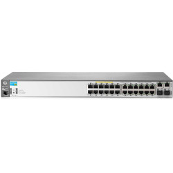HP J9625A#ABB 2620-24-PoE+ Коммутатор (24x10/100 PoE+, 2x10/100/1000, 2xSFP, managed L3 static, virtual stacking, PoE 382W, 19') (repl. for J9087A)