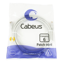 Cabeus PC-UTP-RJ45-Cat.6-3m Патч-корд UTP, категория 6, 3 м, неэкранированный, серый